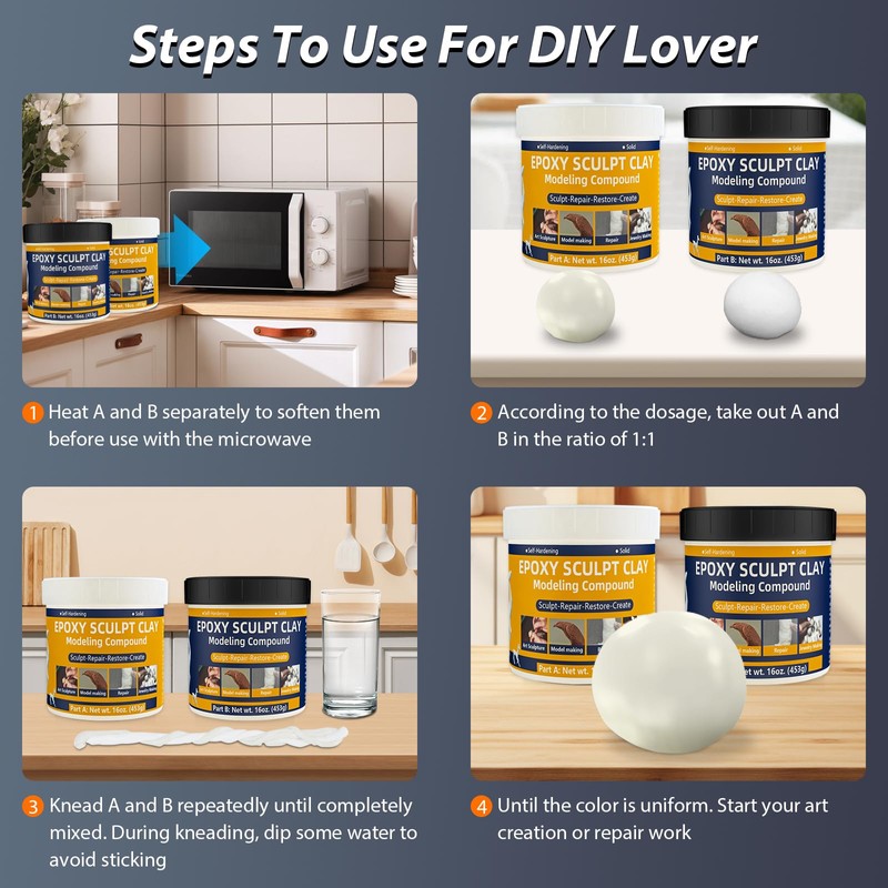 2 lb Epoxy Putty Sculpt Clay, 2 Part A &