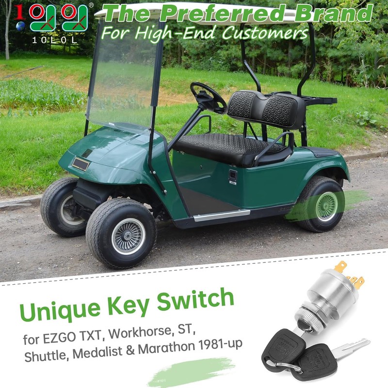 10L0L Golf Cart Unique Key Switch for EZGO TXT, Medalist,