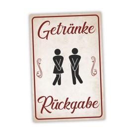 Drinks Return Toilet Sign Funny Gift Idea – 20 x 30 cm Made of Sturdy Hard Foam Board in 3 mm Thickness – Best Friend Toilet Buddies Decoration