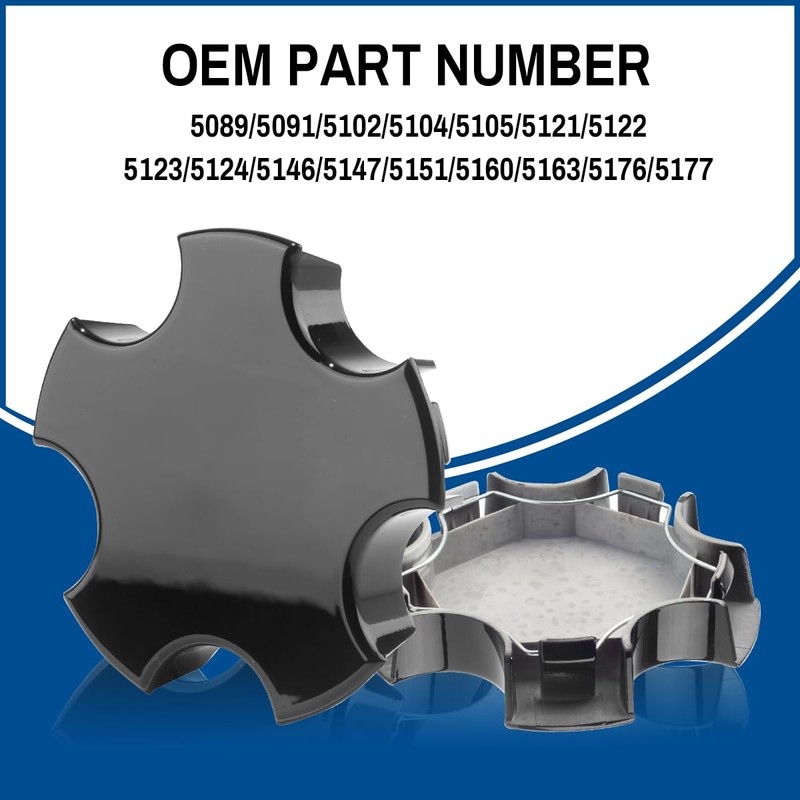 GTownWorks 4pcs Wheel Center Caps Compatible with 2000-2004 Corvette C5