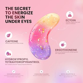 AILEORY Under Eye Patches (24 Pairs) - Tri-color Glitter Eye Gel Pads for Dark Circles, Puffy Eyes, Under eye Bags, Wrinkles | Natural Collagen Under 