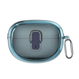[Upgrade Lock] Case for Bose Ultra Open Earbuds(2024), VAEKNVG Shock-Absorbing Protective Armor Cover for Bose Ultra Open Earbuds Accessories, TPU Hard Shell with Carabiner (Clear Blue)