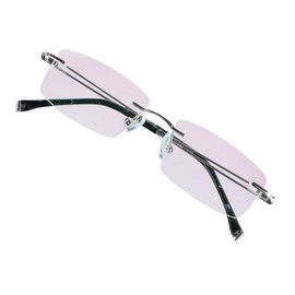 VisionGlobal Metal Readers for men/women Blue Light Blocking,Hand-set Diamond Fashion Square Glasses (Silver Pink, 1.50 Magnification)