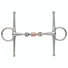 Full Cheek Snaffle with Copper Peanut Bits with Rollers Full Cheek 6" 13mm