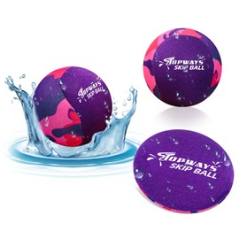 Water Bouncing Ball, Swimming Pool Toys Water-Proof Beach Toys, Water Skipping Ball, Pool Games for Kids & Adults (2PCS skip balls and water discs)