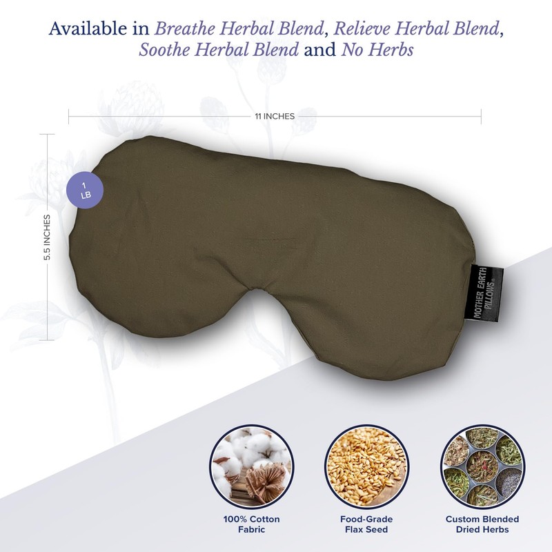 Mother Earth Pillows Sinus Flax Pillow for Natural Relief (Sage