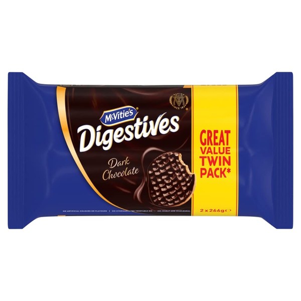 McVitie's Digestives Dark Chocolate, 2 x 266g