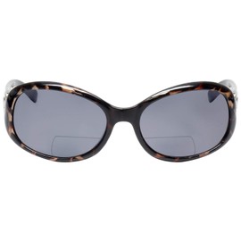 Calabria 828 Oversized Oval BiFocal Reading Sunglasses +2.50 Onyx Women Bi-Focal Sun Glasses Reader Chic Fashion Trendy Cute
