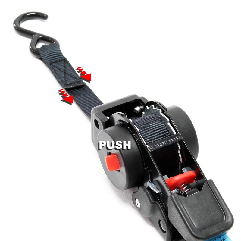 Wiltec 2 x Automatic Lashing Strap 100 daN Tensile Load