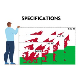 Wales Flag 4x6FT Welsh National Polyester Flag With 2 Grommets For Patriotic Welsh Themed Festival Events Party Decoration (Wales, 4x6FT)