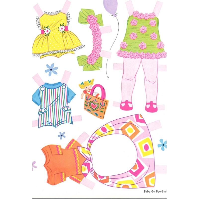 VINTAGE BABY GO BYE-BYE PAPER DOLL LASER REPRODUCTION~Org Sz UNCUT