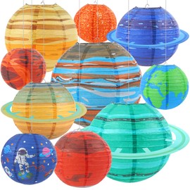 Space Planet Paper Lanterns 10PCS Solar System Hanging Decor Out of This World Outer Space Party Decorations for Kids Astronaut Theme Party Supplies Galaxy Earth Home Birthday Decorations