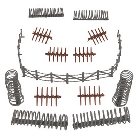 BMC CTS Concertina Barbed Wire Fence Barricade - 18pc Plastic Army Men Accessory