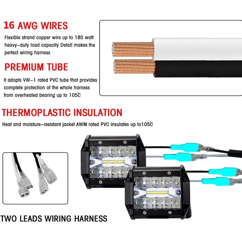 Car Power Switch Wiring Harness Kit for LED Light Bar