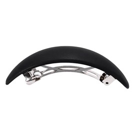 Nakanoya AMBT1 Barrette, 2.6 inches (65 mm), Plastic, Resin, Stainless Steel, Hair Clip, Solid, Simple, Dull Color, Curve, Oval, Oval, Thin, Matte, Matte, Matte, Glossy, Medium, Medium, Lightweight,
