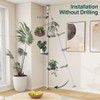 Hershii Indoor Plant Stand Pole Tension Rod Corner Standing Shelf