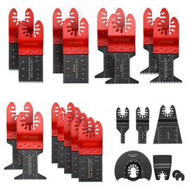 Litorange 22PCS Oscillating Saw Blades, Professional Wood/Metal/Plastic Universal Multitool, Quick Release Saw Blades Titanium Oscillating Multitool Blade for Wood, Metal and Hard Material