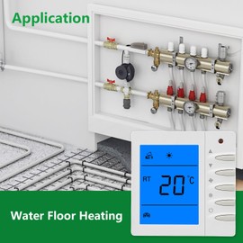 Wengart Digital Thermostat Temperature Controller WG702, AC230V 10A Work for Warm-Water Floor Heating Temperature Controller White