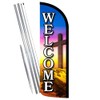 Vista Products Welcome - Church Cross Premium Windless Feather Banner