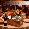 Arflo Acacia Silverware Holder for Party with Handle - Paper