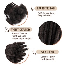 IIFLYDSFA 4 Inch 20 Strands loc Extensions Human Hair for Men/Women 0.4cm Thickness Human Hair Dreadlock Extensions Can Be Dyed and Bleached Soft Dreadlocks