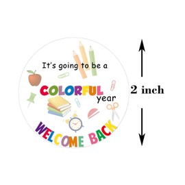 80 Pcs Welcome Back to School Stickers, First Day of School Adhesive Gift Labels, First Day of School Classroom Party Favors Present Decorations (2 Inches)