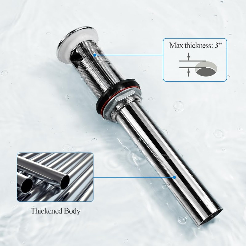 WiseWater 2-Pack Grid Bathroom Sink Drain Assembly with Overflow, 1-1/2