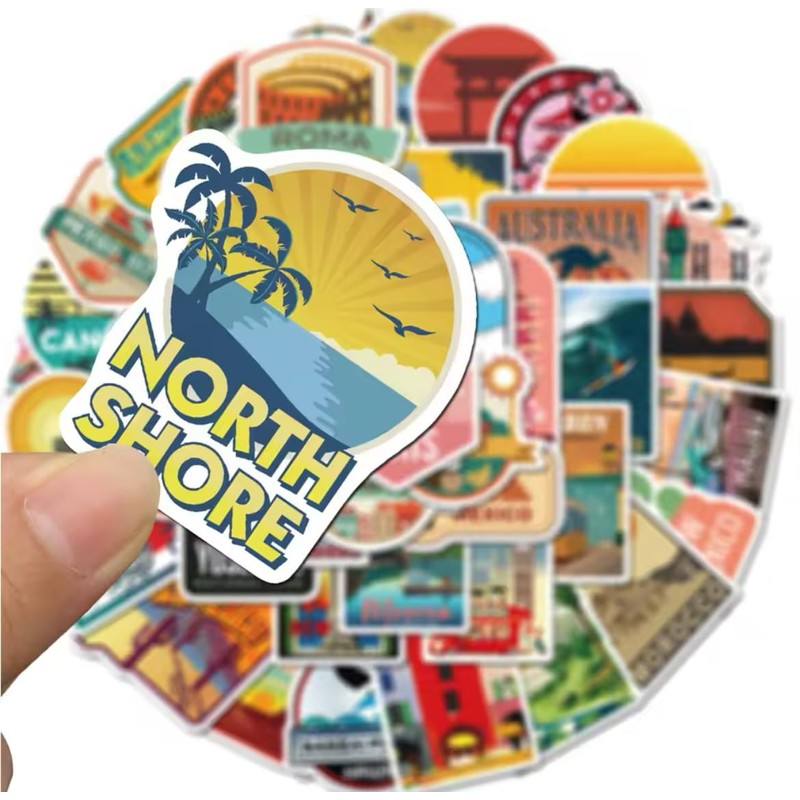 50 Pack Global Destination Locations Sticker Pack
