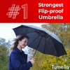TUMELLA Flip-proof Inverted Travel Umbrella, Small Strong but Light Portable