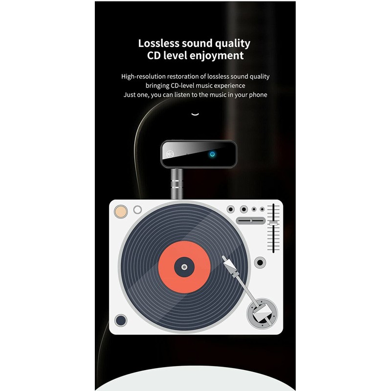 UrbanX Bluetooth 5.0 Adapter 3.5mm Jack Aux Receiver, 2-in-1 Wireless