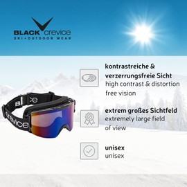 Black Crevice Adult's Ski Goggles, Unisex, Skibrille, Weiß/Orange, One Size