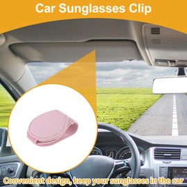 TUCKBOLD Auto Sonnenbrillen Clip Mit Magnet Universal Sonnenblende Sonnenbrillenhalter Für Auto PU Leder Pink 7.3x6cm 1 Stück