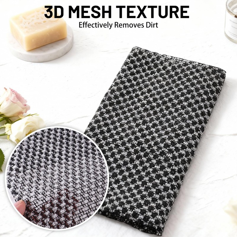 ELNX 3 Pack Exfoliating Towel, Antibacterial Exfoliating Shower Towel for