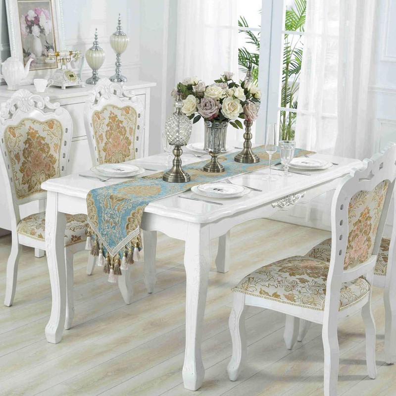 Bettery Home Embroidery Luxury Table Runner Jacquard Fabric Table Runner