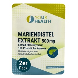 Milk Thistle Extract 500 mg; Contains 80% Silymarin in Vegetable Capsules; with Choline - 360 Capsules (Pack of 2)