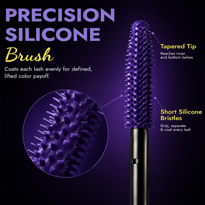 Colorful Mascara,Waterproof Long Lasting Volumizing Lengthening Mascara,Smudge-Proof Buildable Mascara With