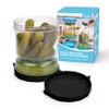 SOPHICO Pickle and Olives Jar Container with Strainer Flip, Leak-proof