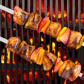 BBQ Skewers Stainless Steel Wood Handle Brazilian, Middle Eastern, & Turkish Kabob Style Barbecue Grill Parties Easy to clean 23" x 0.5" 6 pcs
