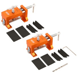 AMGSH Cabinet Clamps 2 Pack – Heavy Duty Face Frame Installation Clamps with Drill Guide, Quick and Precise Cabinet Frame Alignment, 4-3/8" Jaw Opening, Protective Pads Included (2 Pack, Orange)