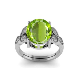 LMDPRAJAPATIS 3.25 Carat Natural Peridot Birthstone 925 Sterling Silver Ring Engagement/Promise Ring For Women's