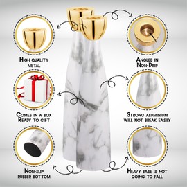 Taper Candle Holders Pack of 2 Candlestick Holder for Wedding Centerpiece & Kitchen Table Decor - Tapered Candlestick Holders 9.4" Candle Stand