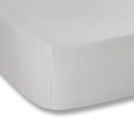 Plain Dyed Silver 160 x 200 cm 100% Cotton Percale Fitted Sheet