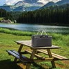 Picnic Bag Foldable Picnic Basket Insulated Comfortable Handle Ice Pockets