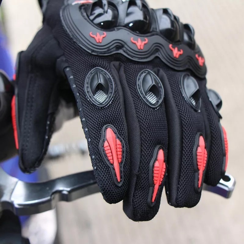 Bluelander Guantes Para Moto O Bicicleta Dedo Completo Negro-rojo