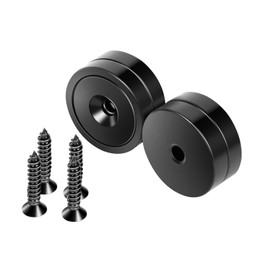 Neosmuk 25mm Diameter Magnets Ideal for Wooden Wall, Whiteboard, Door, Home, Kitchen, Office (Black, Pack of 4)