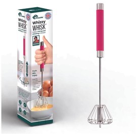 Piranha Whizzy Whisk, Handheld, Manual , Push Whisk with 10 Aerating Holes - Color: Pink