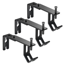 Curtain Rod Bracket for All Curtain Rods from 5/8 to 1-1/8 Inches,The V-Shaped Design is More Stable,Adjustable Curtain Rod Holders (Black 4 pcs)