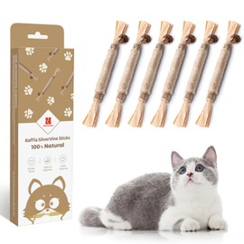 Potaroma Potaroma 6 Pcs Natural Silvervine Sticks Cat Toys, Catmint Silvervine Blend Sticks, Kittens Chew Toys for Teeth Cleaning, Matatabi Dental Care Cat Treat, Edible Kitty Lick Toys