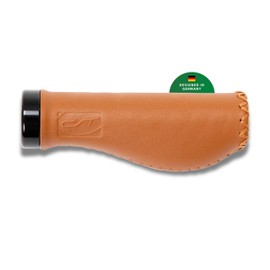 CONTEC Ergo Exclusive+ Bicycle Grips Premium Leather D3 Tri-Component Ergonomic Shock Absorption Healthy Sitting Position Brown Pair