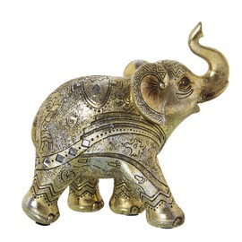 Figura Resina Elephant Dorado 22 x 10 x 21 cm